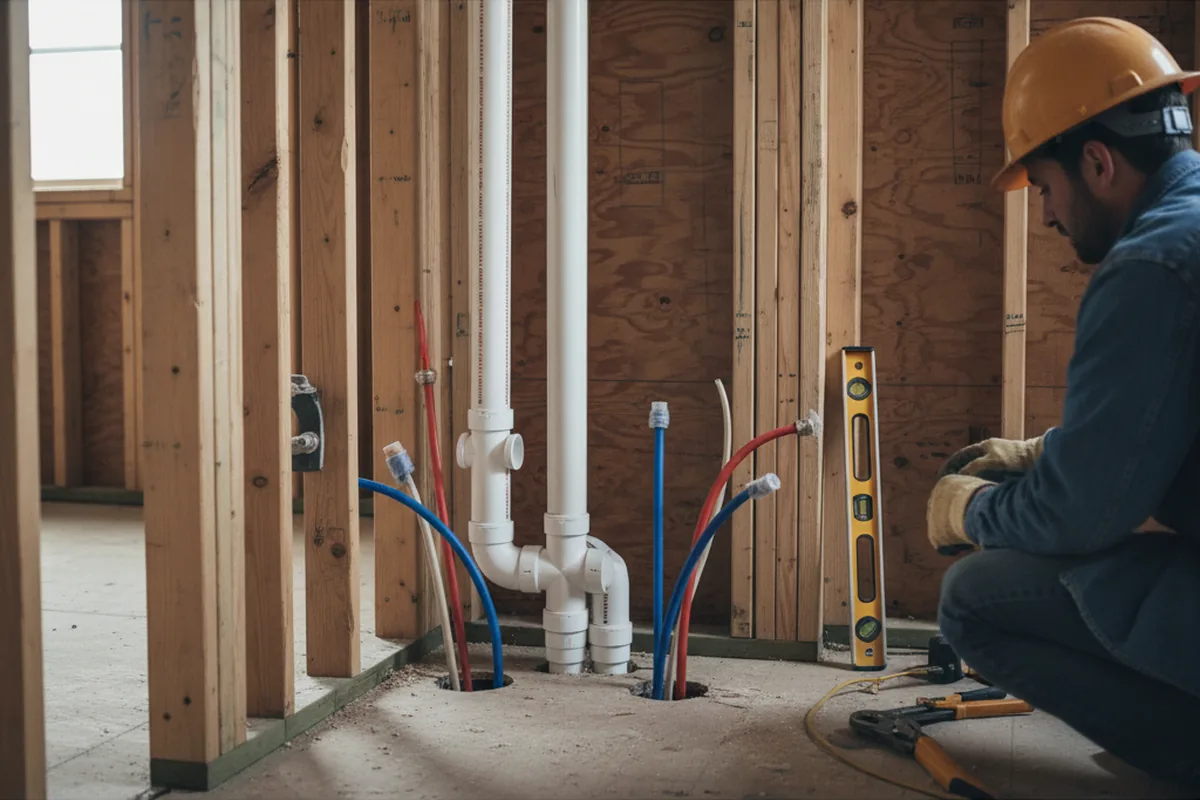 Drain and supply rough-in during Leak Detection in New Meadows