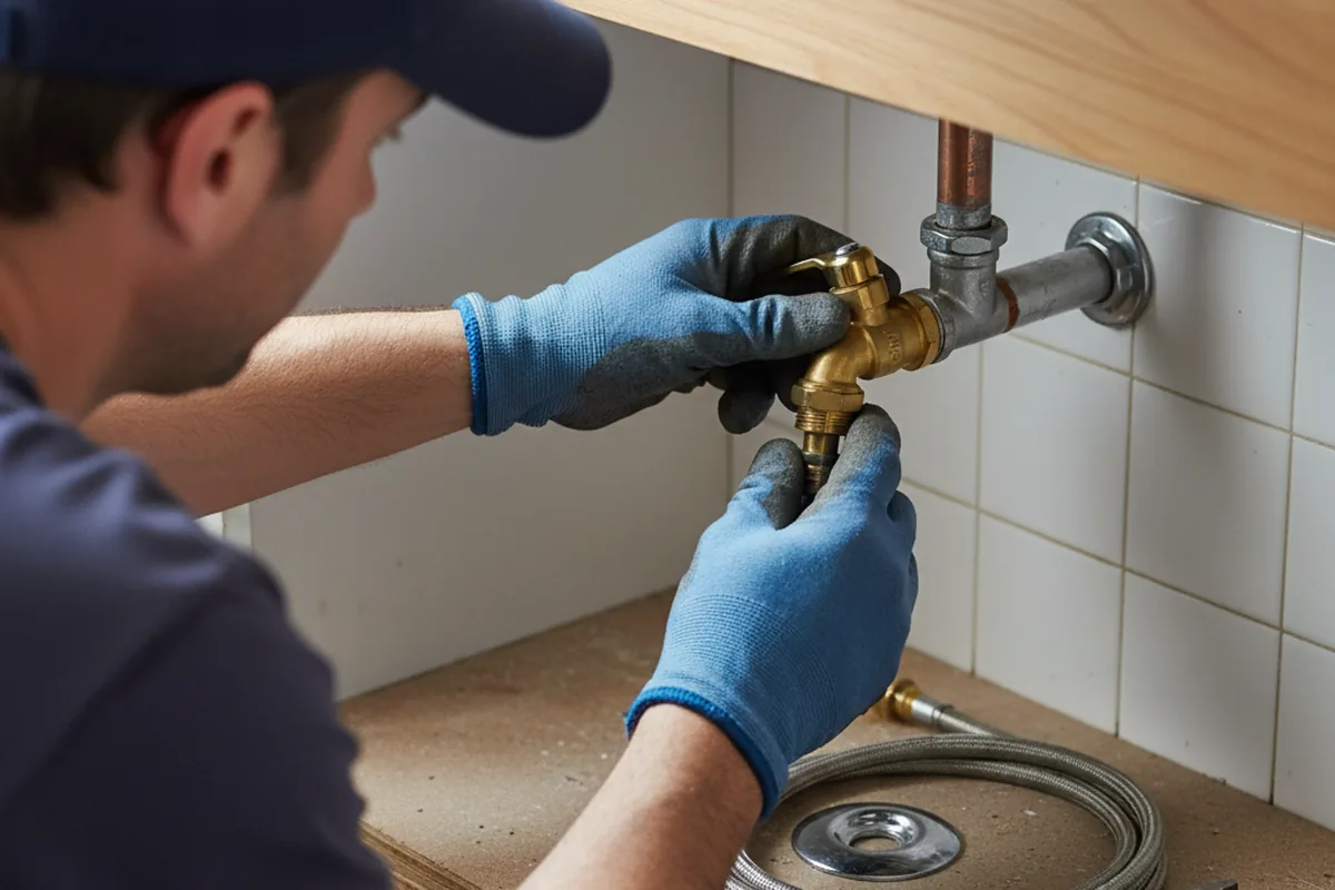 Shutoff valve and fitting work during Faucet and Fixture Repair in New Meadows